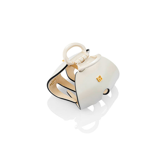 Balmain Cellulose Acetate Pince à Cheveux Imperiale White